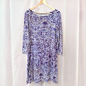 Lilly Pulitzer Blue and White Midi Dress